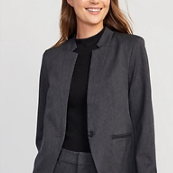 heather grey twill notch blazer XL - Picture 4 of 4